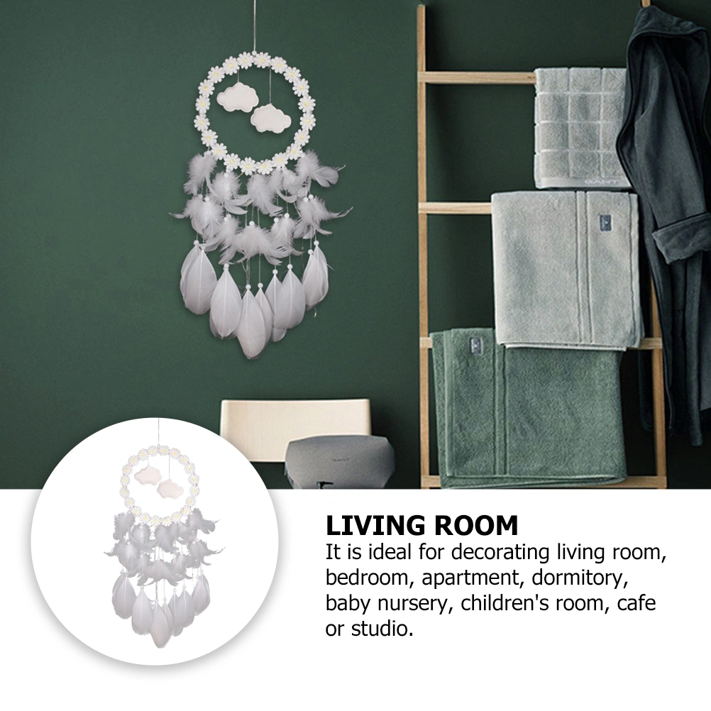 Wall Hanging Ornament Glowing Dream Catcher Feather Pendant Room Wall Art Decor