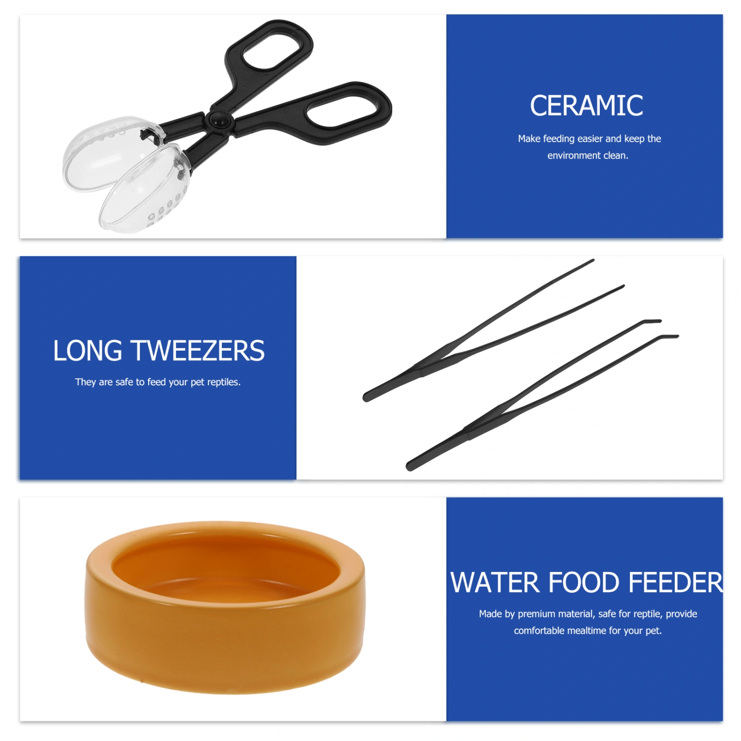 1 Set Reptile Feeding Tongs Water Food Feeder Feeding Tong Long Tweezers