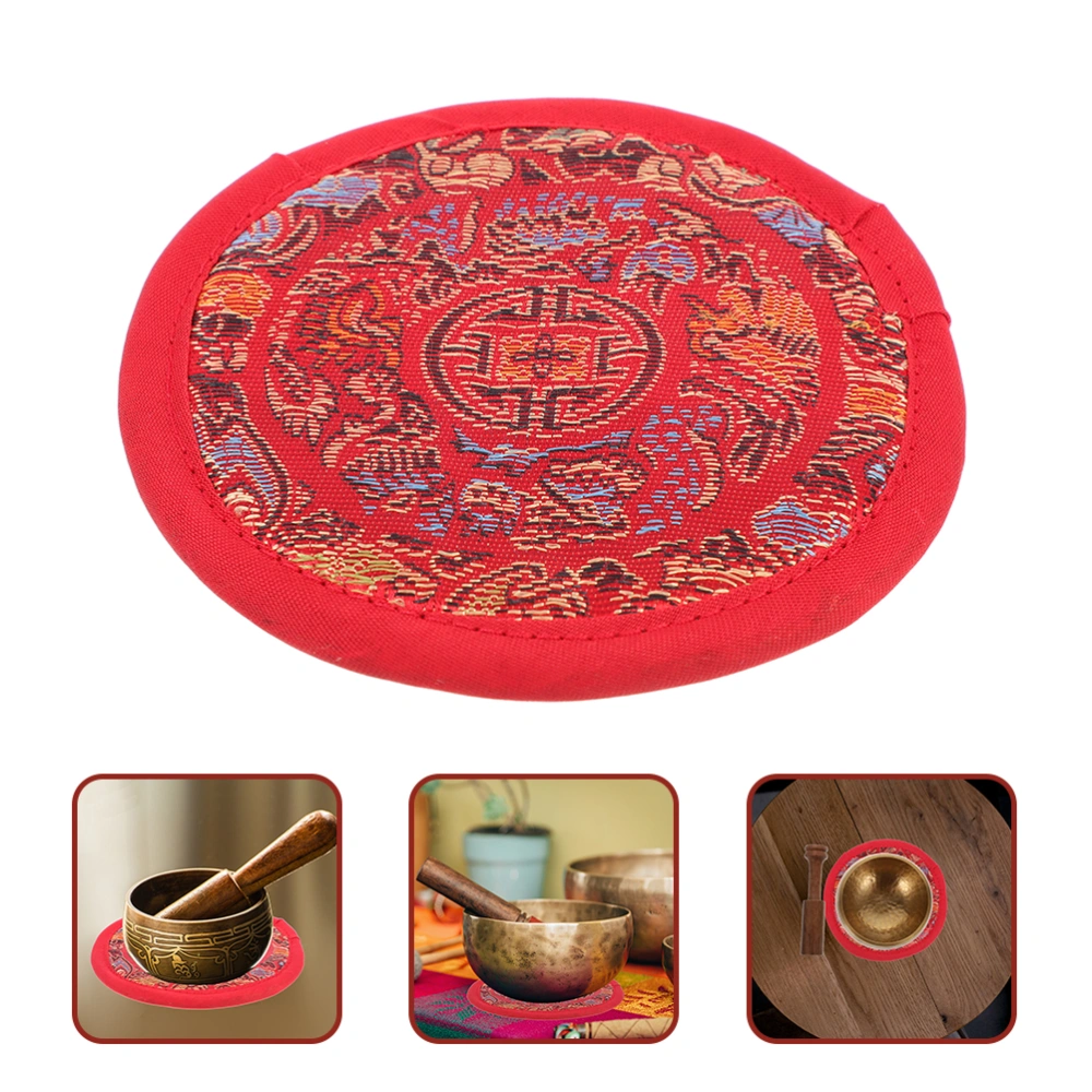 Buddha Sound Bowl Mat Religious Themed Pad Round Sound Bowl Cushion Decor