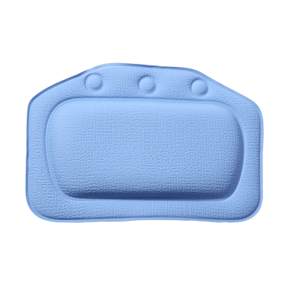 PVC Bath Pillow with Suction Cups Spa Headrest Waterproof Burlap Surface for Bathtub Bathroom (Dark Blue)