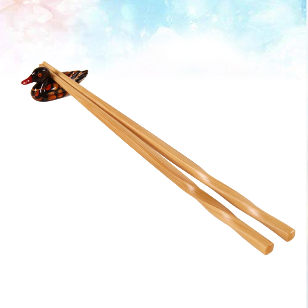 10 Pairs Bamboo Chopsticks Twisted Design Natural Household Chopsticks Japanese Style for Home Hotel