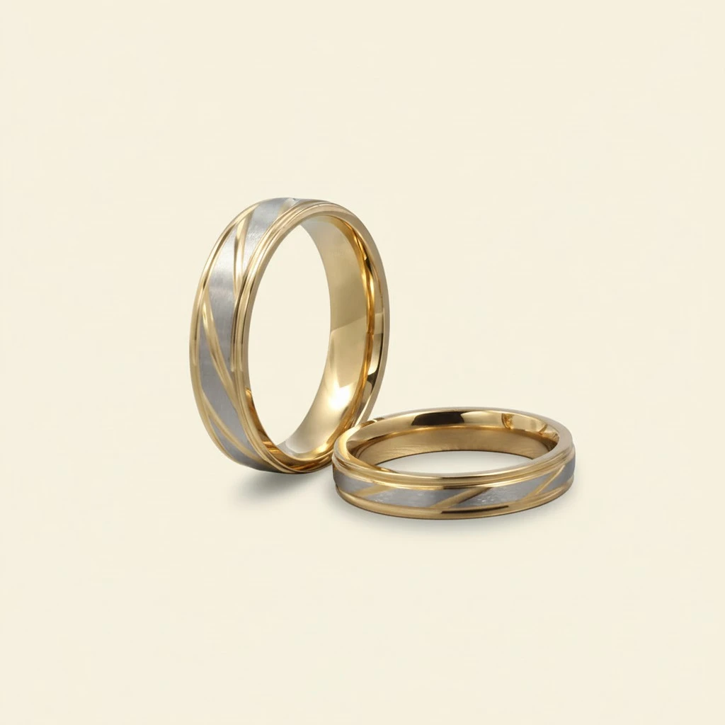 Titanium Steel Rings Minimalist Couple Ring Twilled Finger Ring Jewelry for Woman Girls (Size 9 Female)