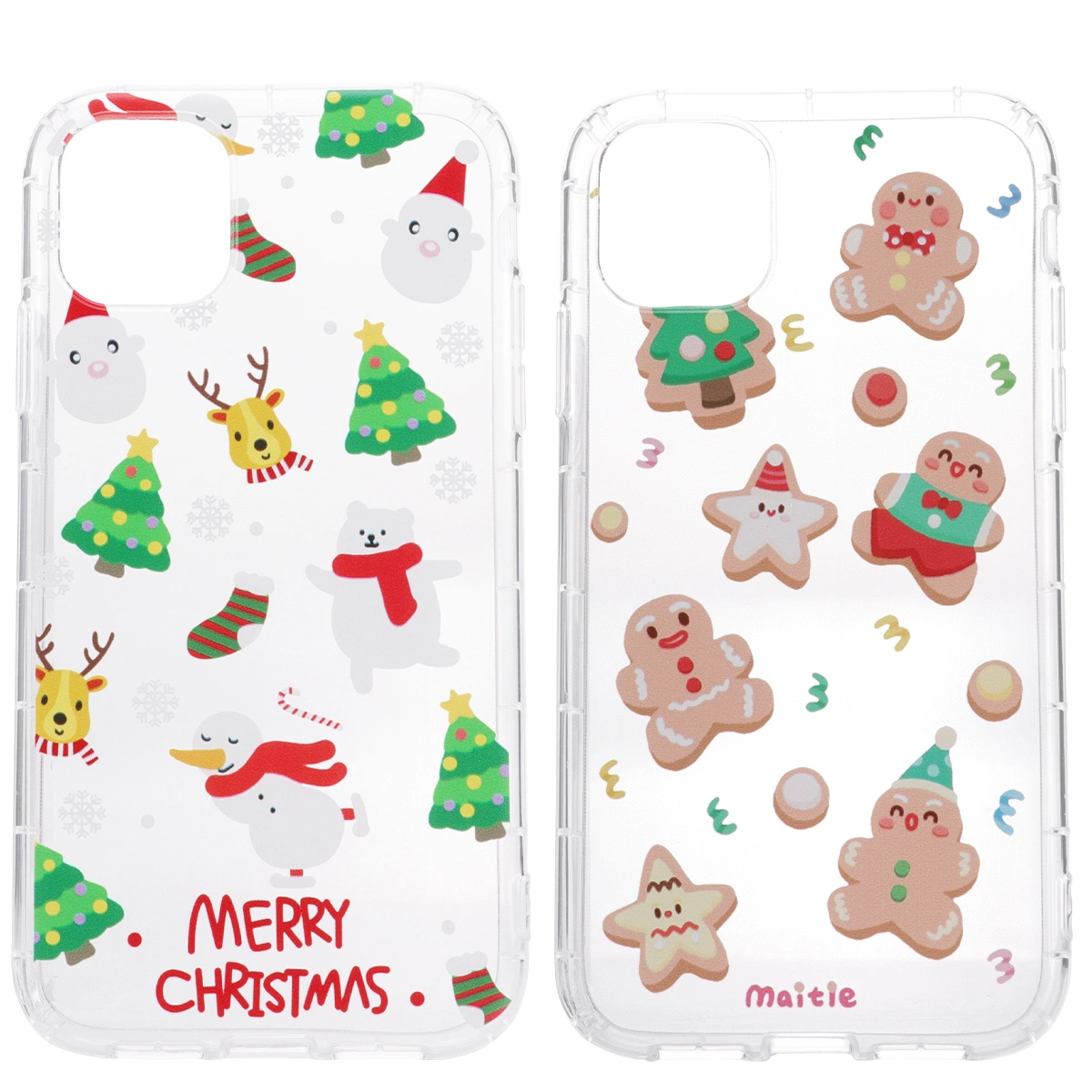 2pcs Christmas Phone Protective Cases Phone Covers Compatible for iphone 11