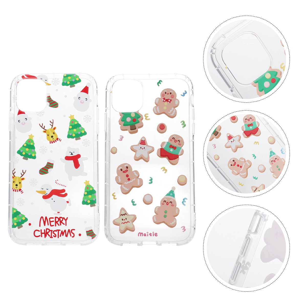 2pcs Christmas Phone Protective Cases Phone Covers Compatible for iphone 11