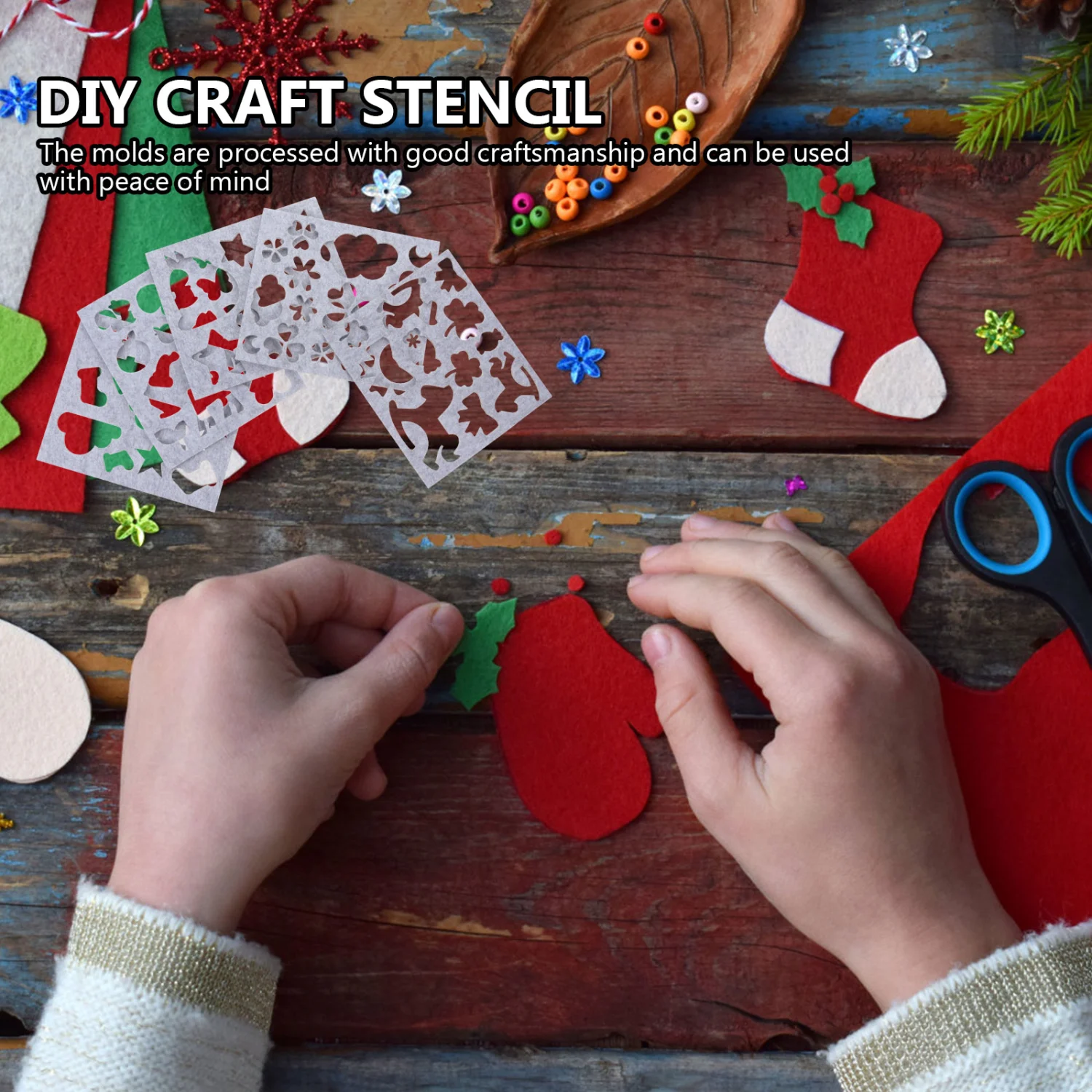 5pcs Lovely Felting Molds Multi Shape DIY Cartoon Felt Template Craft Tools