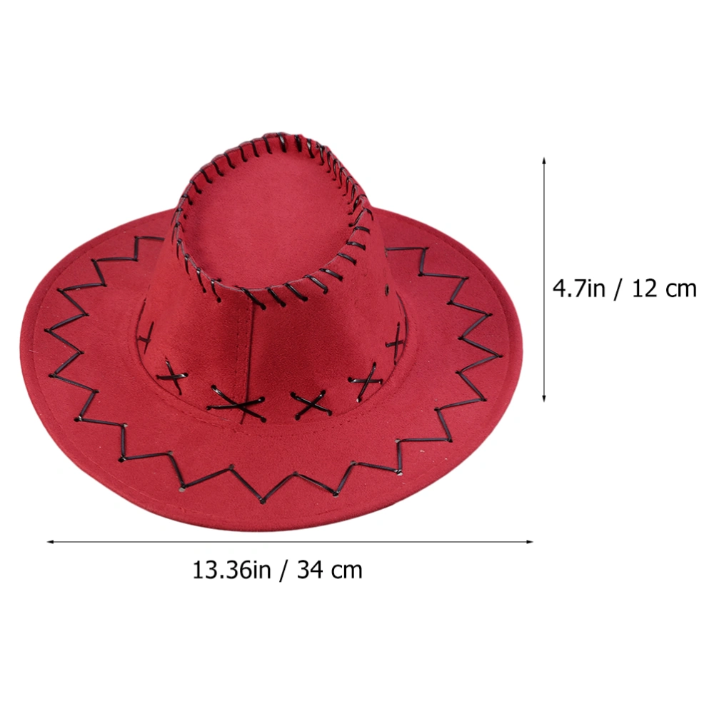 3PCS Casual Western Cowboy Hat Cowgirls Children Hat Artificial Leather Hat