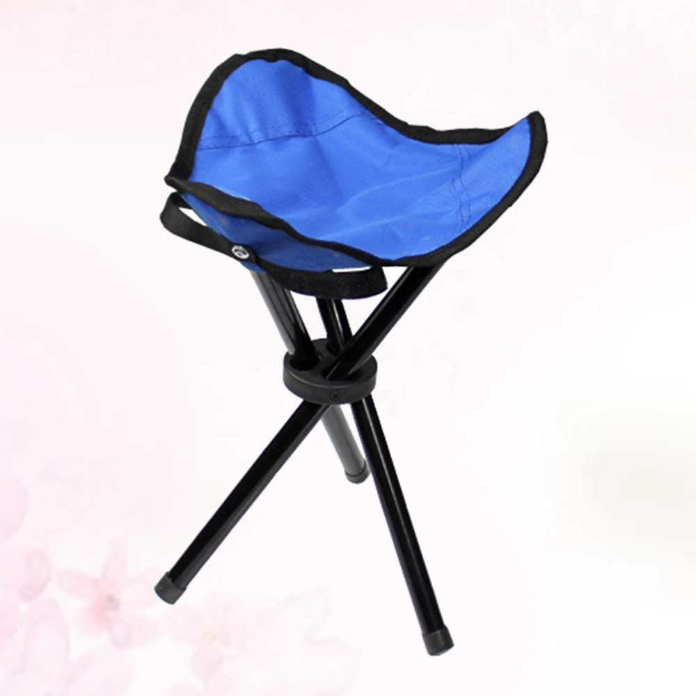 Triangle Folding Stool Convenient Portable Fishing Lightweight Beach Chair for Picnic Barbecue Camping Blue