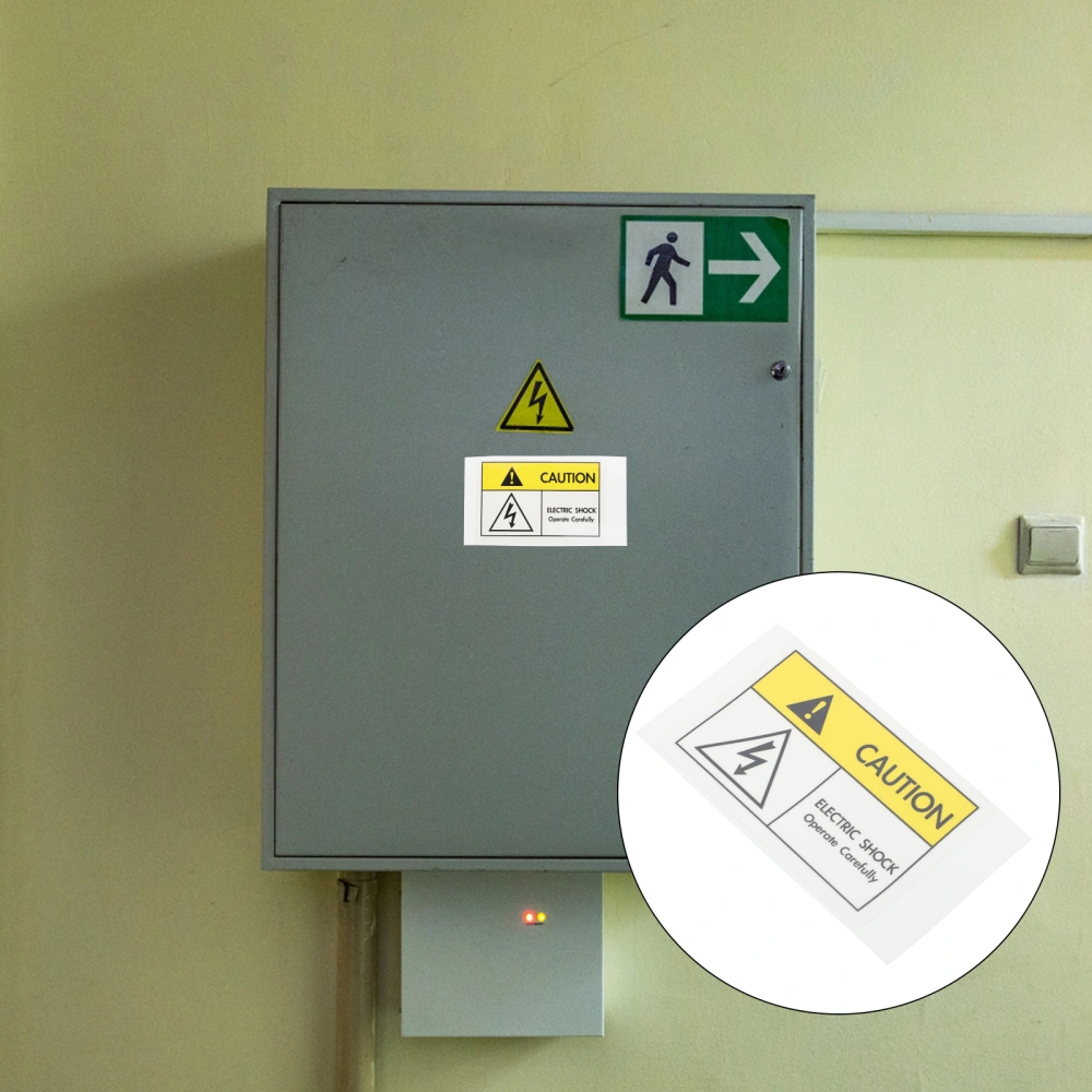 1pc Warning Electric Shocks Sign Decal Electric Shocks Warning Label Sticker
