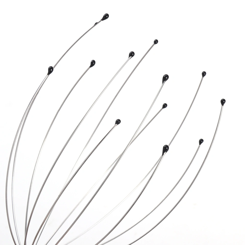ROSENICE 5pcs Hand Held Scalp Massager Therapeutic Head Scratcher Steel Wire Head Massager with Wooden Handle for Home Spa Relief and Relaxation