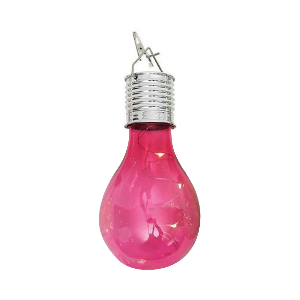 Waterproof Solar Rotatable Hanging LED Light Lamp Bulb for Outdoor Garden Camping (Pink Shell)