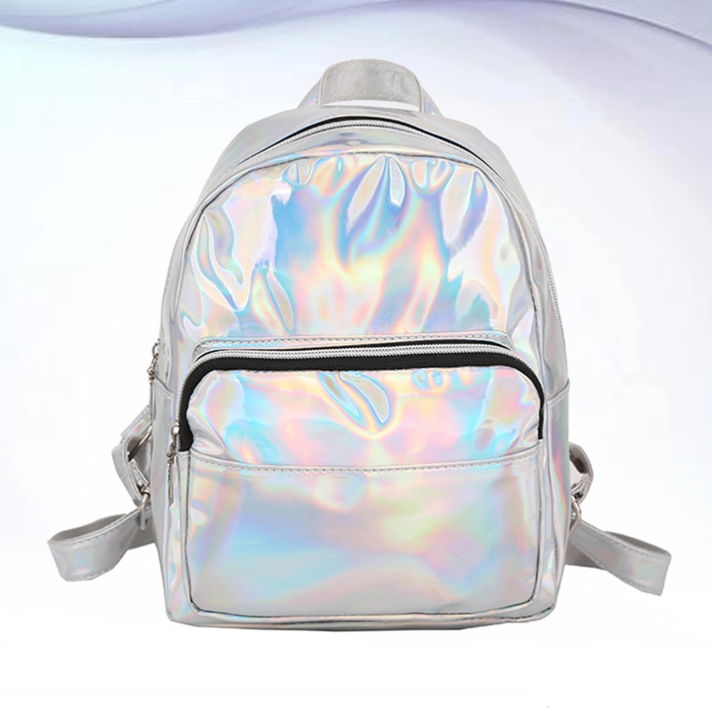 1PC Creative Backpack Large Capacity Travel Bag Hologram Clear Backpack Casual Bag for Girls Women Silver