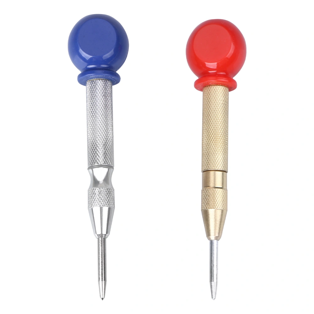 2Pcs HSS Center Puncher Spring Loaded Center Punch Tool High Hardness Determine Drilling Tool