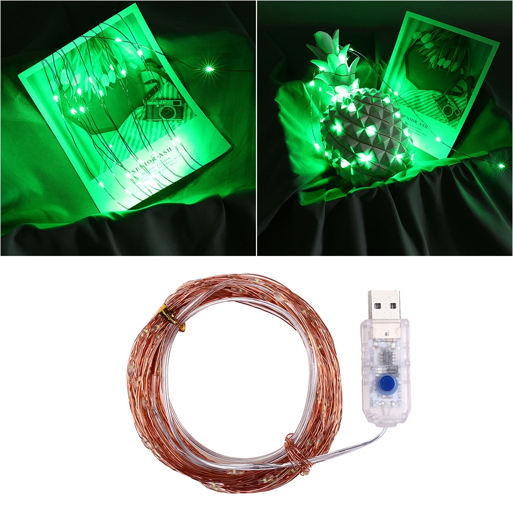 10M USB 100 LED 8 Function Copper Wire String Lights Fairy Light with Remote Controller For Xmas Festival Holiday Wedding Home Decoration No Battery BZ1194 (Green)