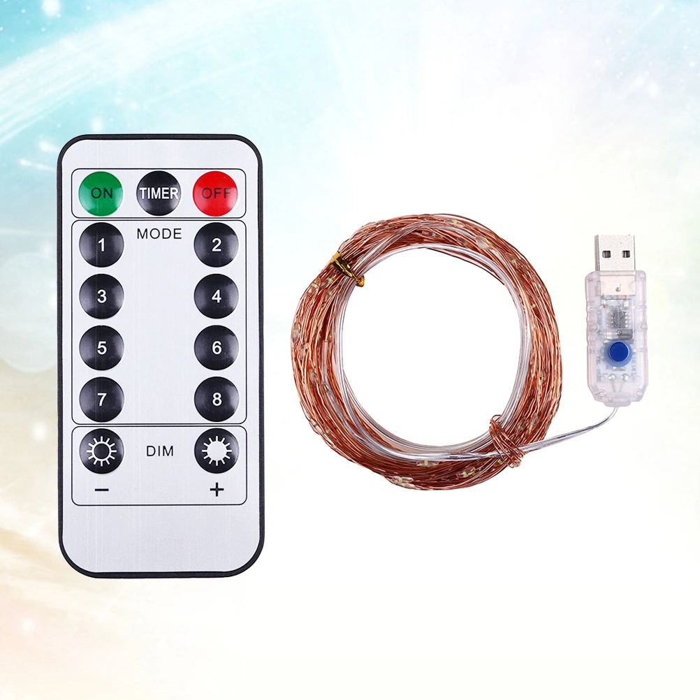 10M USB 100 LED 8 Function Copper Wire String Lights Fairy Light with Remote Controller For Xmas Festival Holiday Wedding Home Decoration No Battery BZ1194 (Green)
