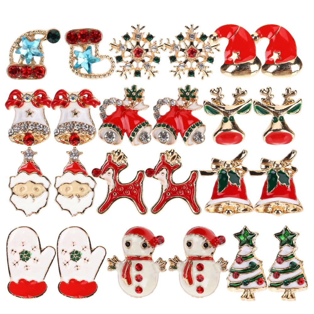 12 Pairs Christmas Stud Earrings Set Assorted Stud Earrings Christmas Gifts for Women