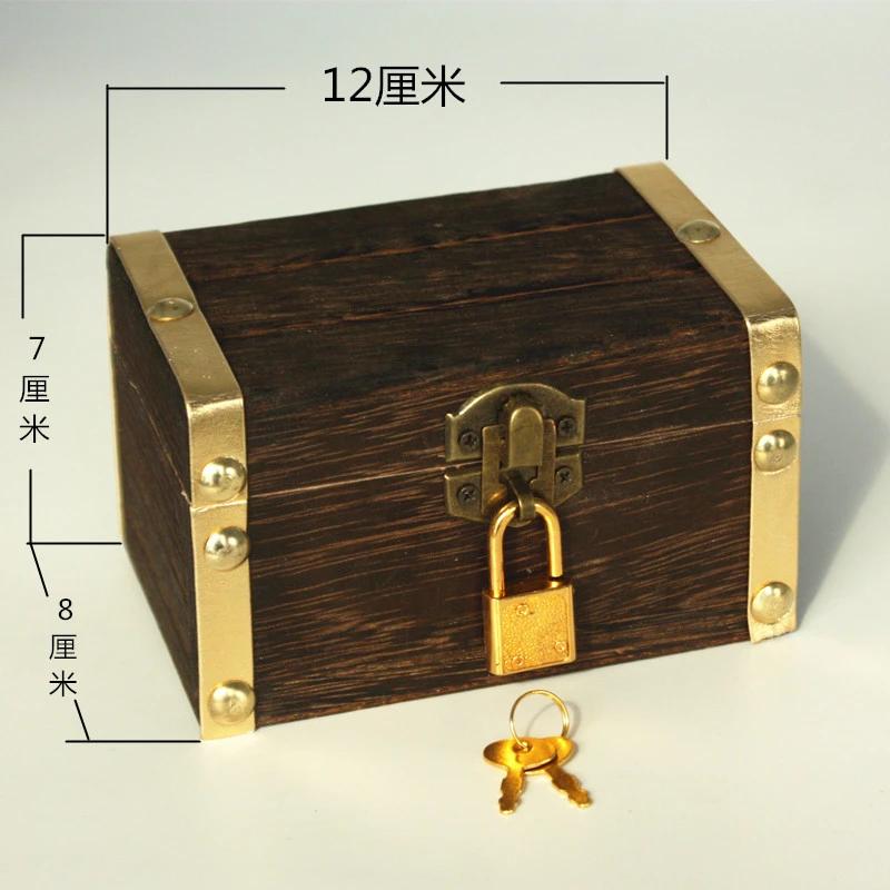 1 Set Multi-function Treasure Box with Key Vintage Treasure Chest Small Pirate Storage Box