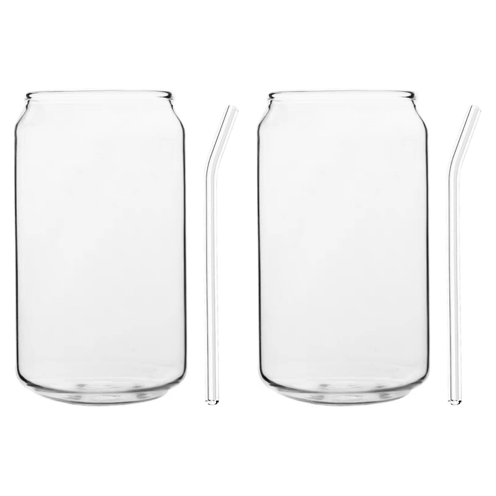 1 Set Creative Glass Cups Straw Cups Cocktail Cups Heat-resistant Drinking Cups