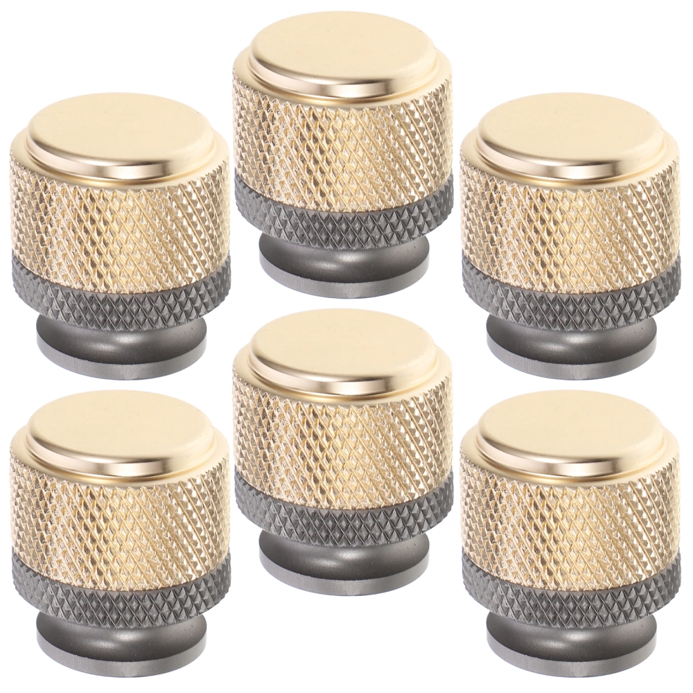 6pcs Household Drawer Aluminum Knob Gold Black Aluminum Knob for Decoration