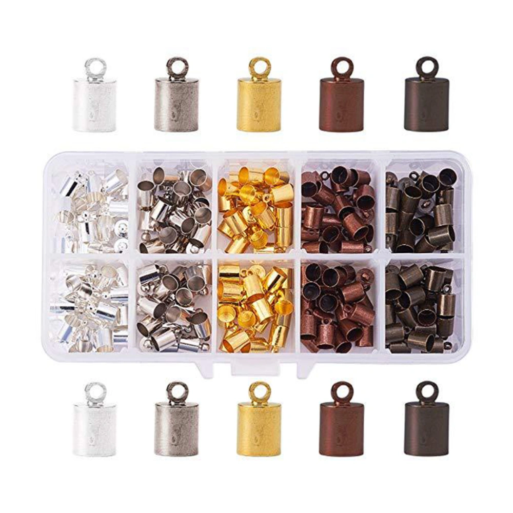 200PCS Copper Cord Ends Caps DIY Jewelry Accessories Wide Weight Copper Buckle Fringe Hat Buckle Leather Cord Buckle 6MM (Mixed Color)