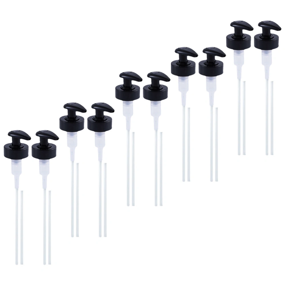 12 Sets of Oyster Sauce Bottle Squeeze Pumps Ketchup Press Nozzle Pumps (Black)