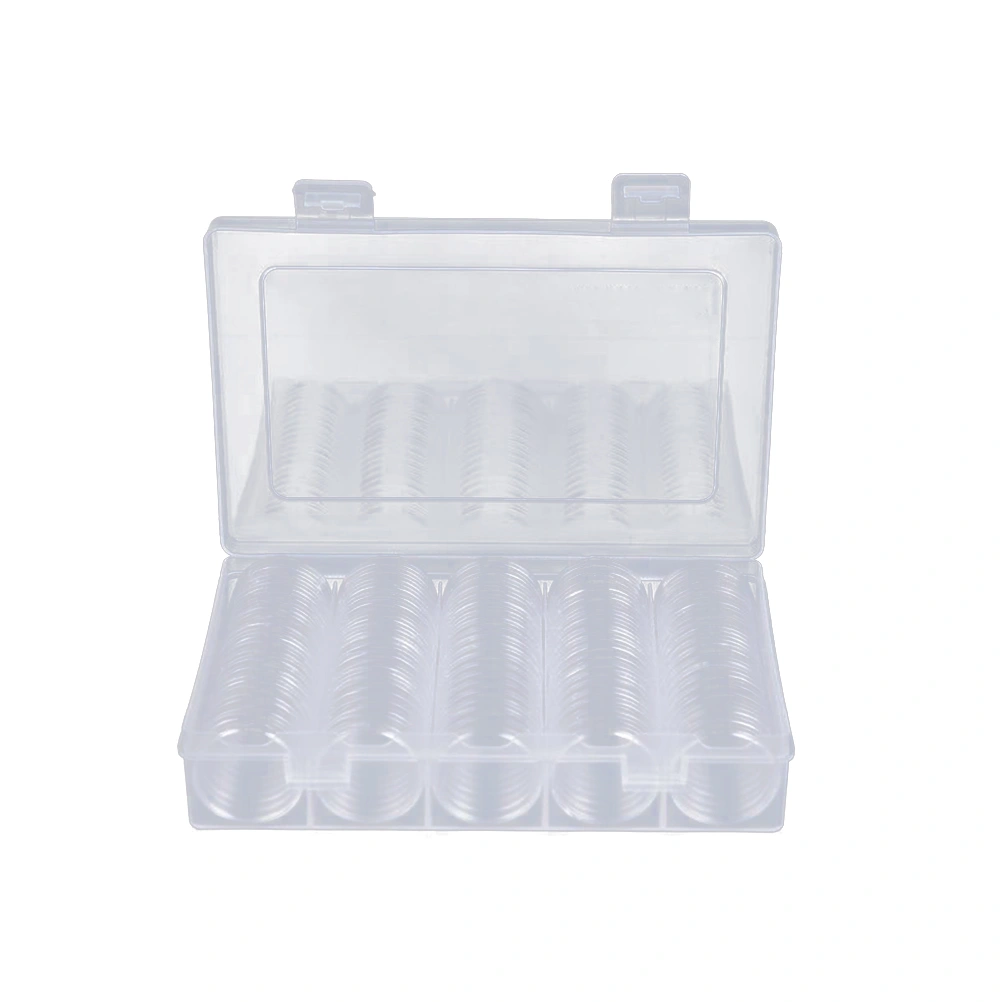 100pcs 30mm Coin Collection Storage Box Plastic Coin Holders Coin Collecting Protective Case