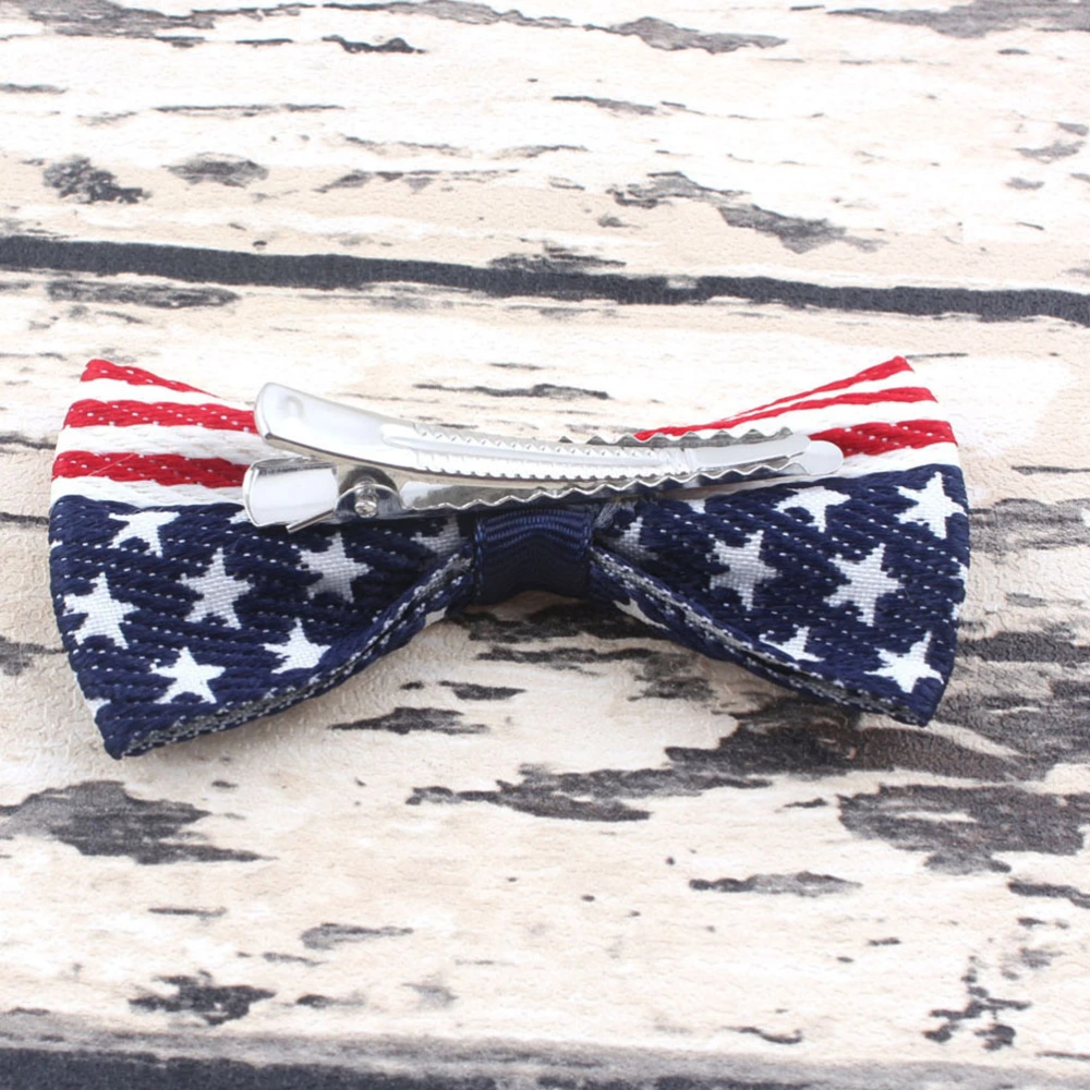 2 Pcs American National Flag Hair Clips Independence Day Hairpins Fashion Bow Headwear Hair Accessories