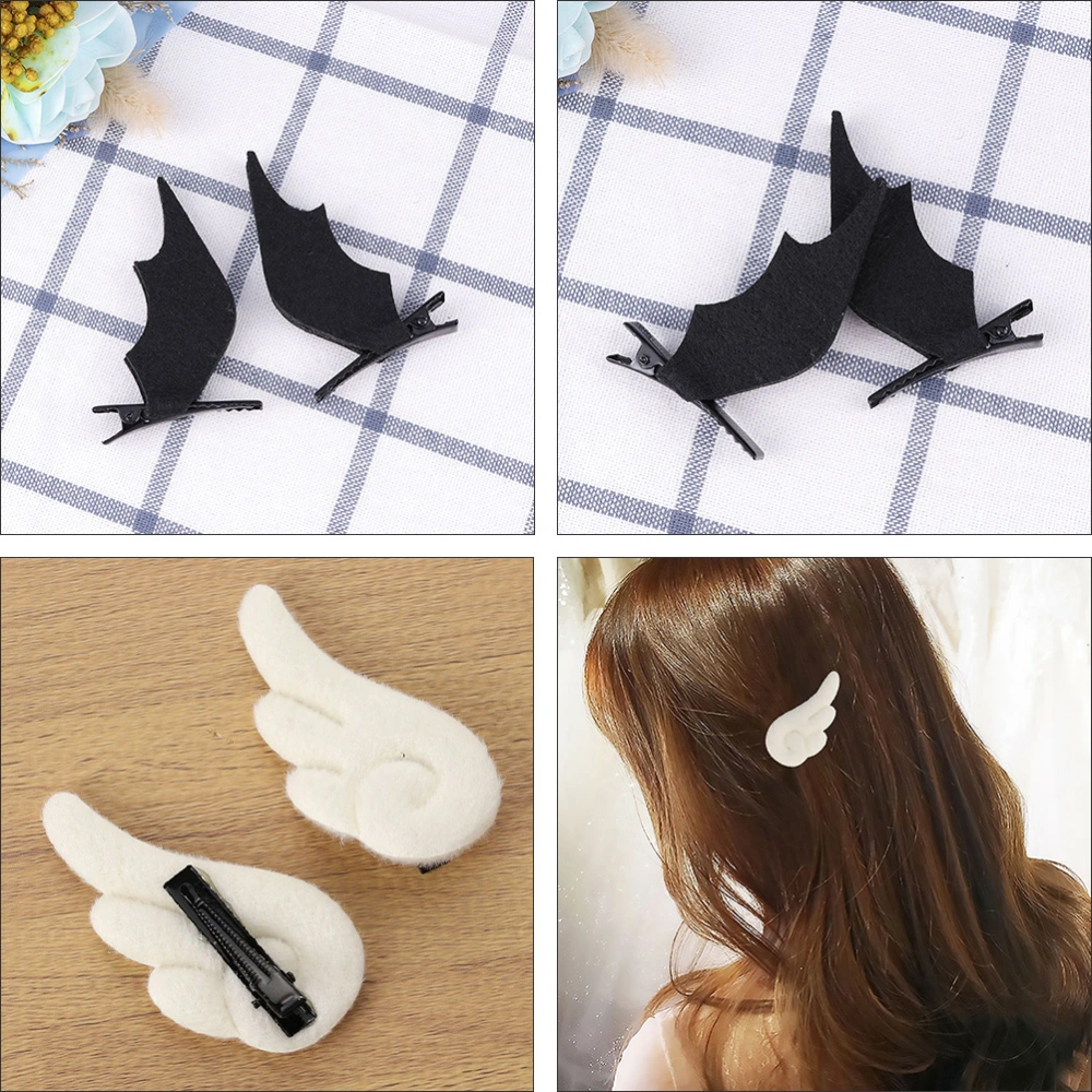 4 Pairs Angel Devil Wings Hairpins Party Cosplay Props Decorative Headdress