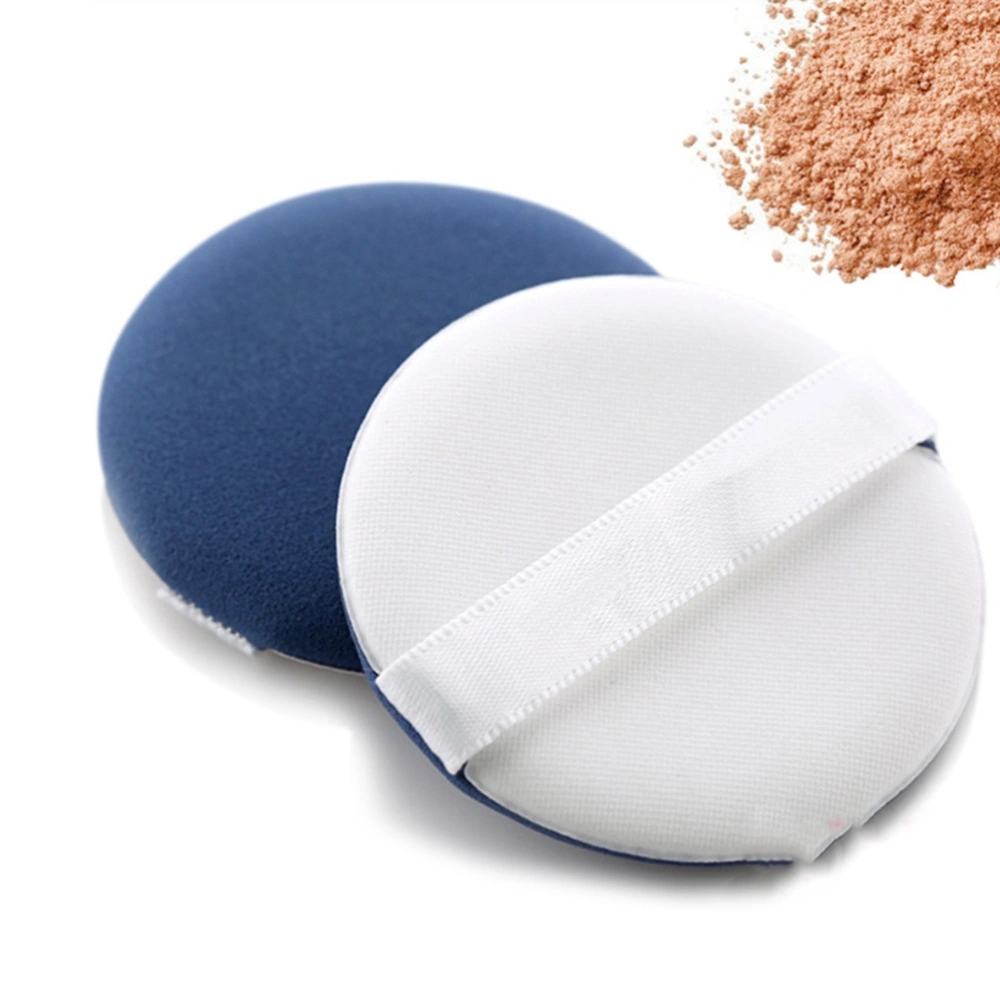 Makeup Facial Powder Puff Cosmetics Blush Applicators Round Foundation Face Puff (Blue)