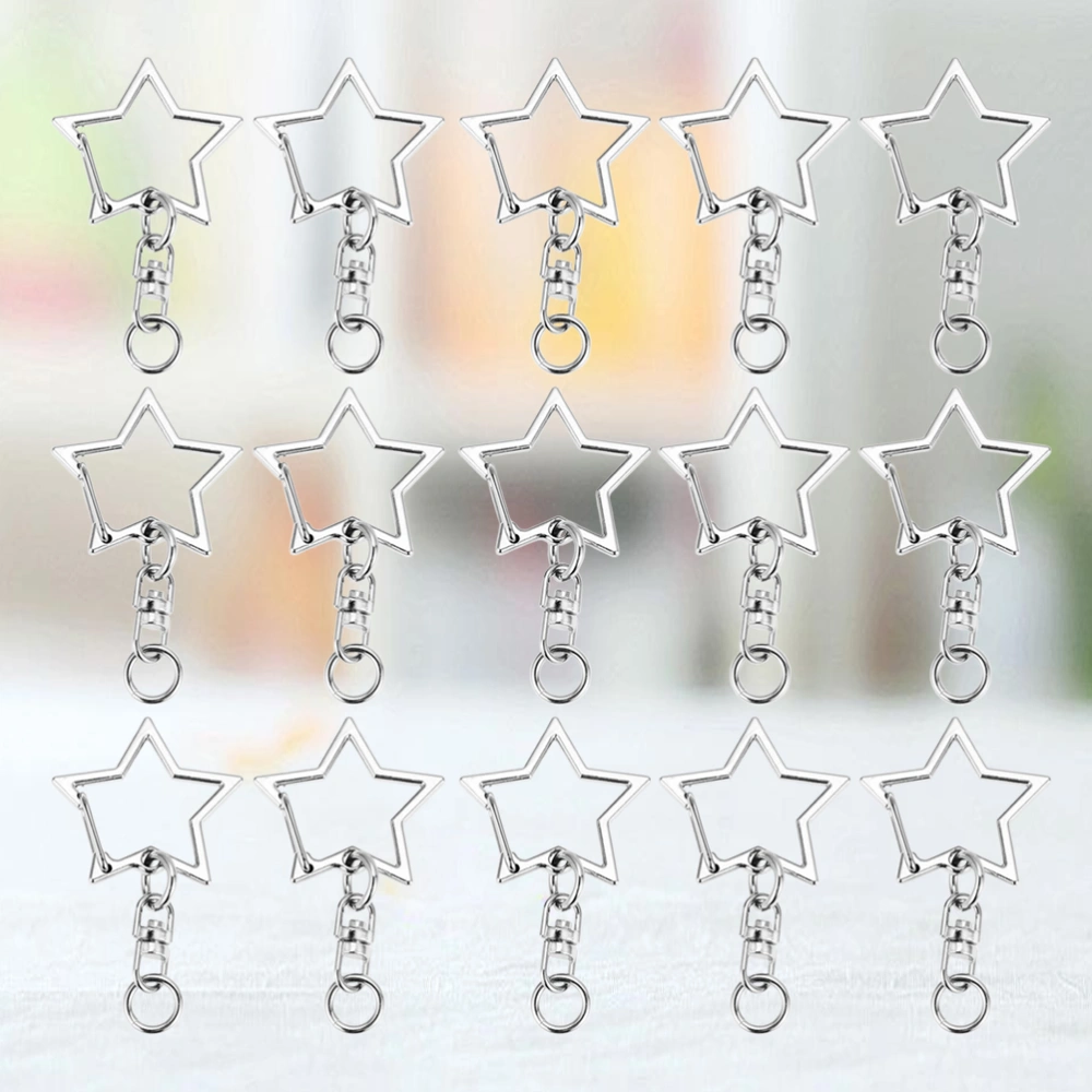 48Pcs Alloy Key Holder Waist Hanging Key Holder Exquisite Star Shaped Car Business Keychain Metal Keyring without Case(Silver)