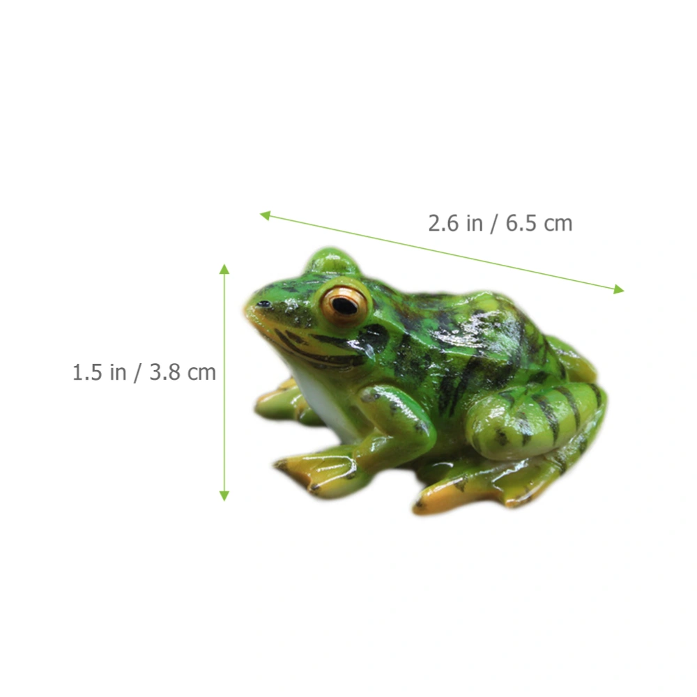 2Pcs Frog-shape Sculpture Decor Micro Landscape Ornament Miniature Frogs Ornament