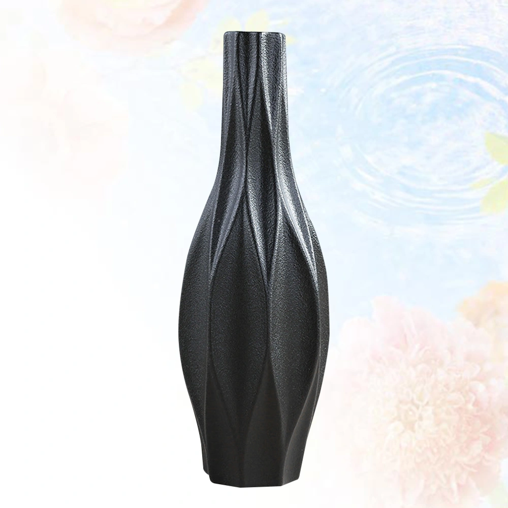 1Pc Simplicity Ceramic Vase Creative Flower Vase Container European Style Household Decoration Black Size M