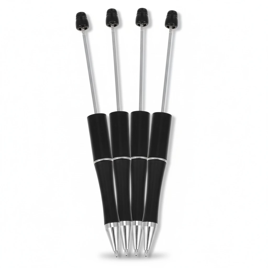 4pcs Plastic DIY Beads Writing Pens Portable Signature Pens Student Ballpoint Pens