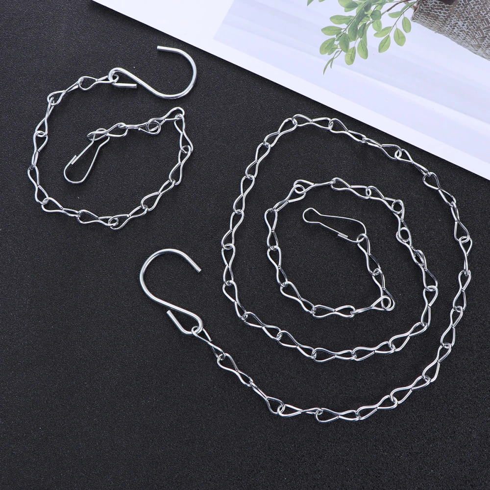 8pcs Hanging Chains Flower Pot Basket Replacement Chain Hanger for Bird Feeders Planters Lanterns and Ornaments(Silver, 4pcs 87cm and 4pcs 33cm)