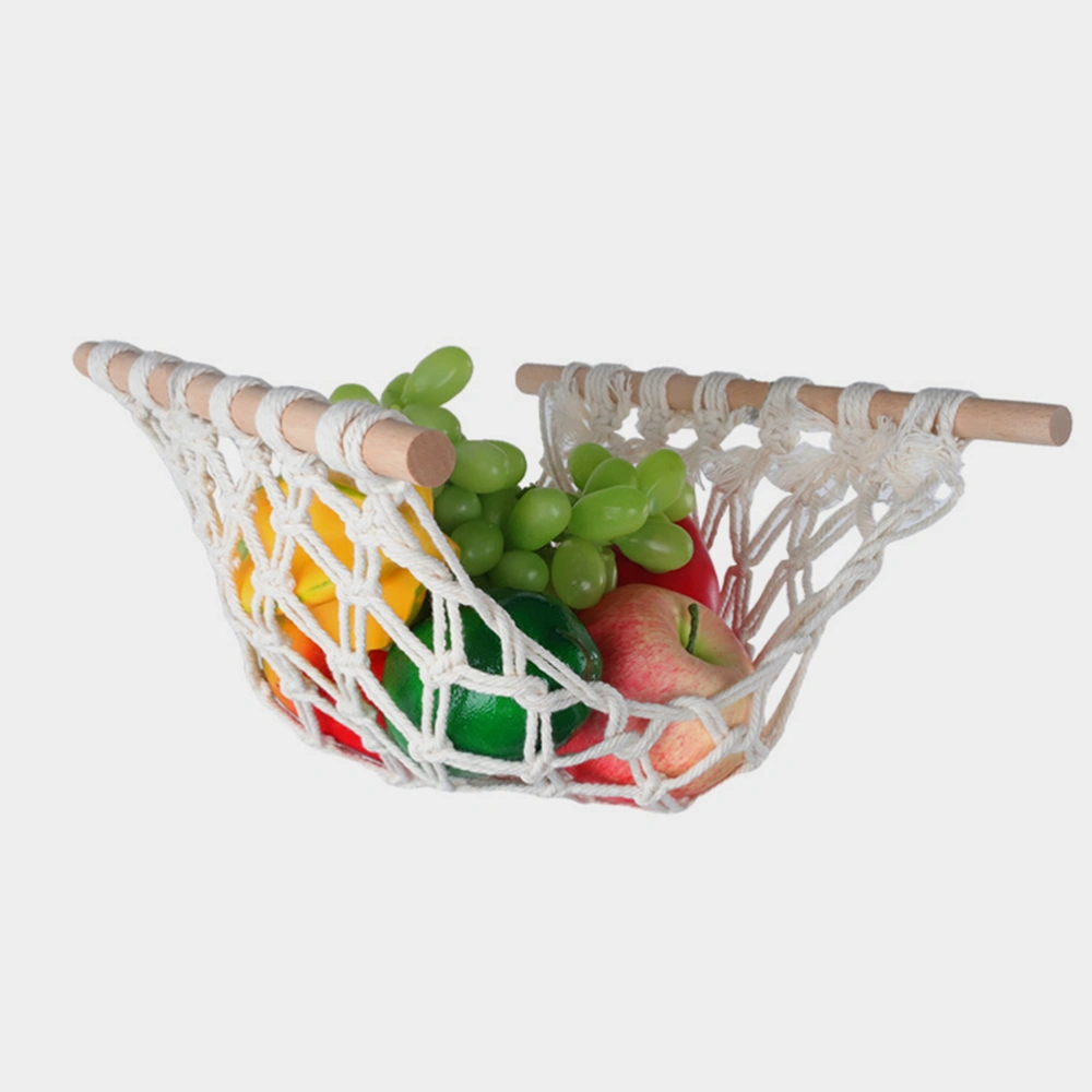 Hanging Fruit Basket Cotton Rope Fruit Basket Hand-made Hanging Basket Bohemia Style Fruit Basket