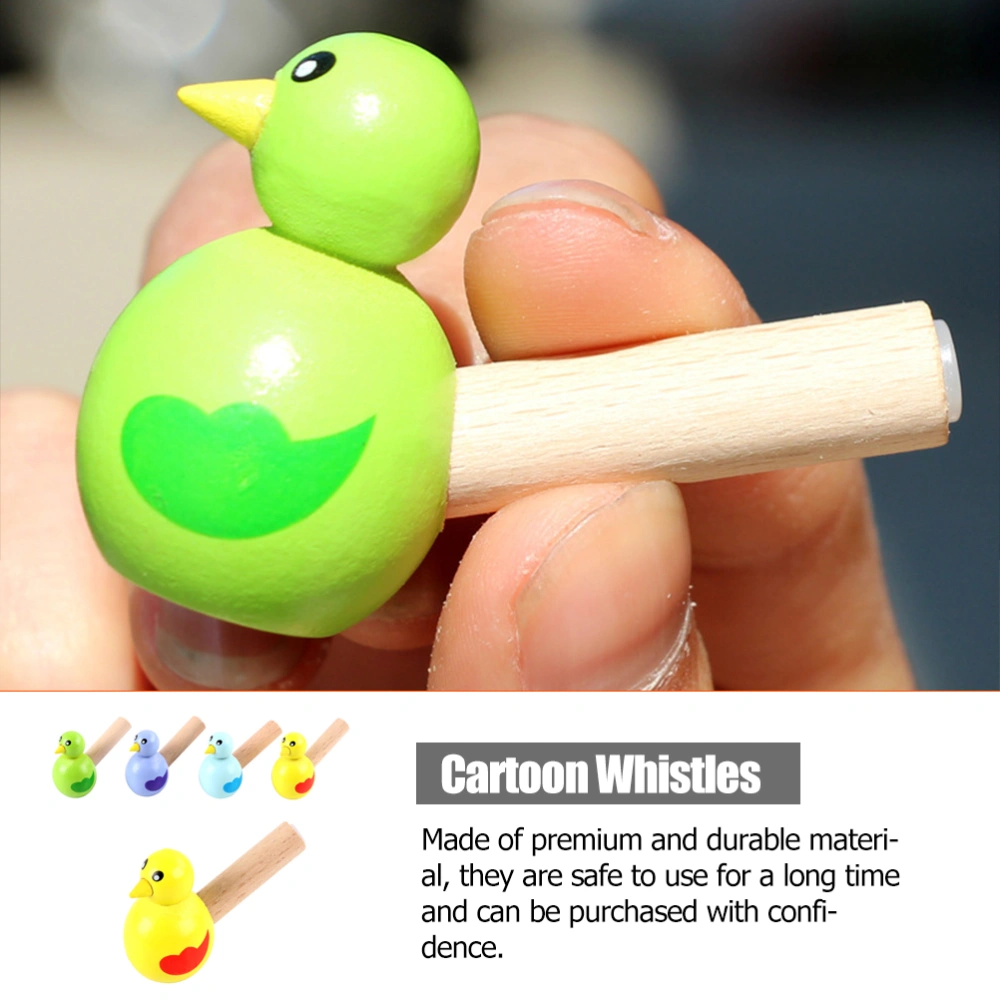 5pcs Wooden Bird Whistle Cartoon Whistles Small Whistle Toy Child Musical Toy