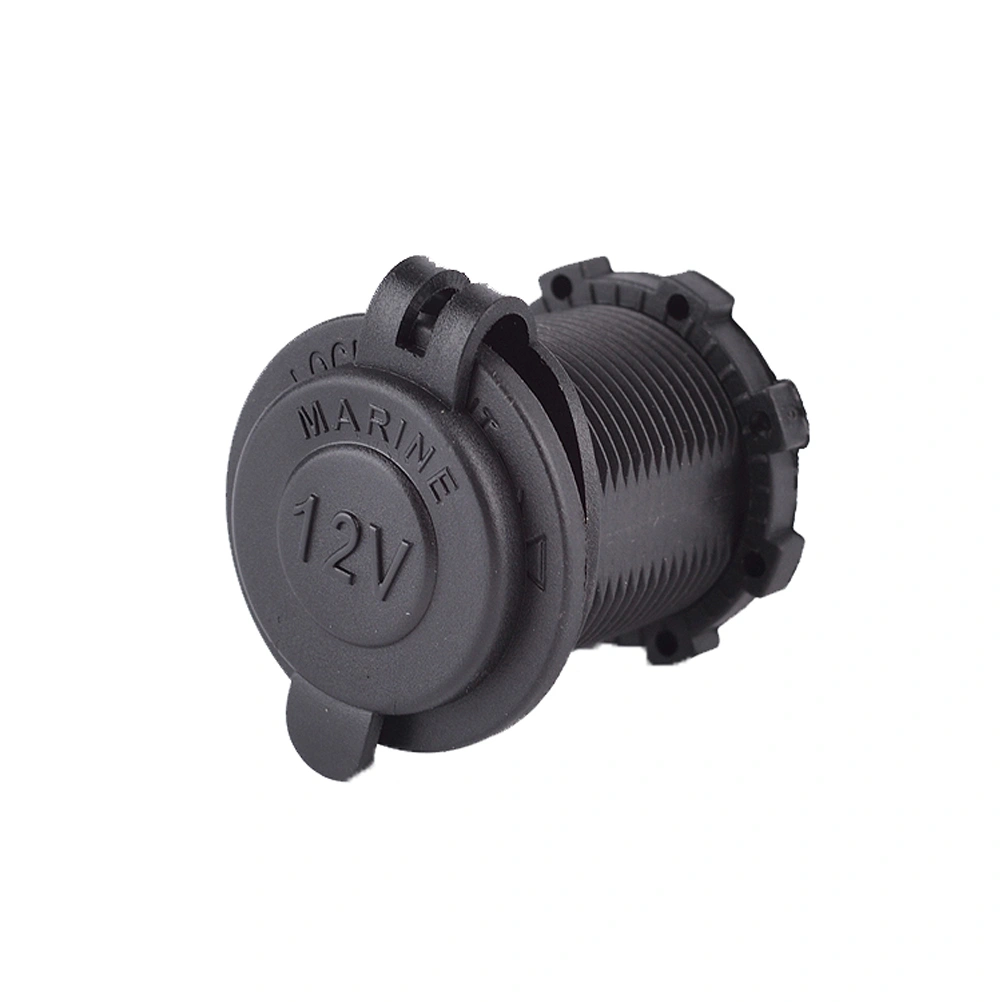Portable Universal 12V-24V Waterproof Marine Boat Car Motorbike Cigarette Lighter Power Supply Socket Outlet Adapter Plug (Black)