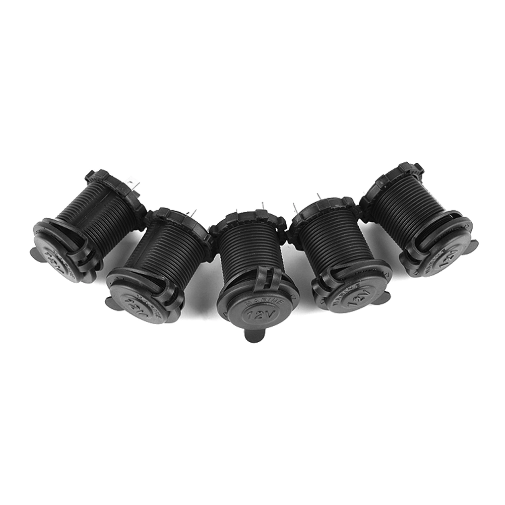 Portable Universal 12V-24V Waterproof Marine Boat Car Motorbike Cigarette Lighter Power Supply Socket Outlet Adapter Plug (Black)