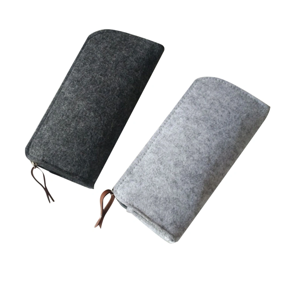 2pcs Convenient and Practical Pencil Case Large Capacity Pen Bag Pouch Stationery Cosmetic Bags (Dark Grey & Light Grey)