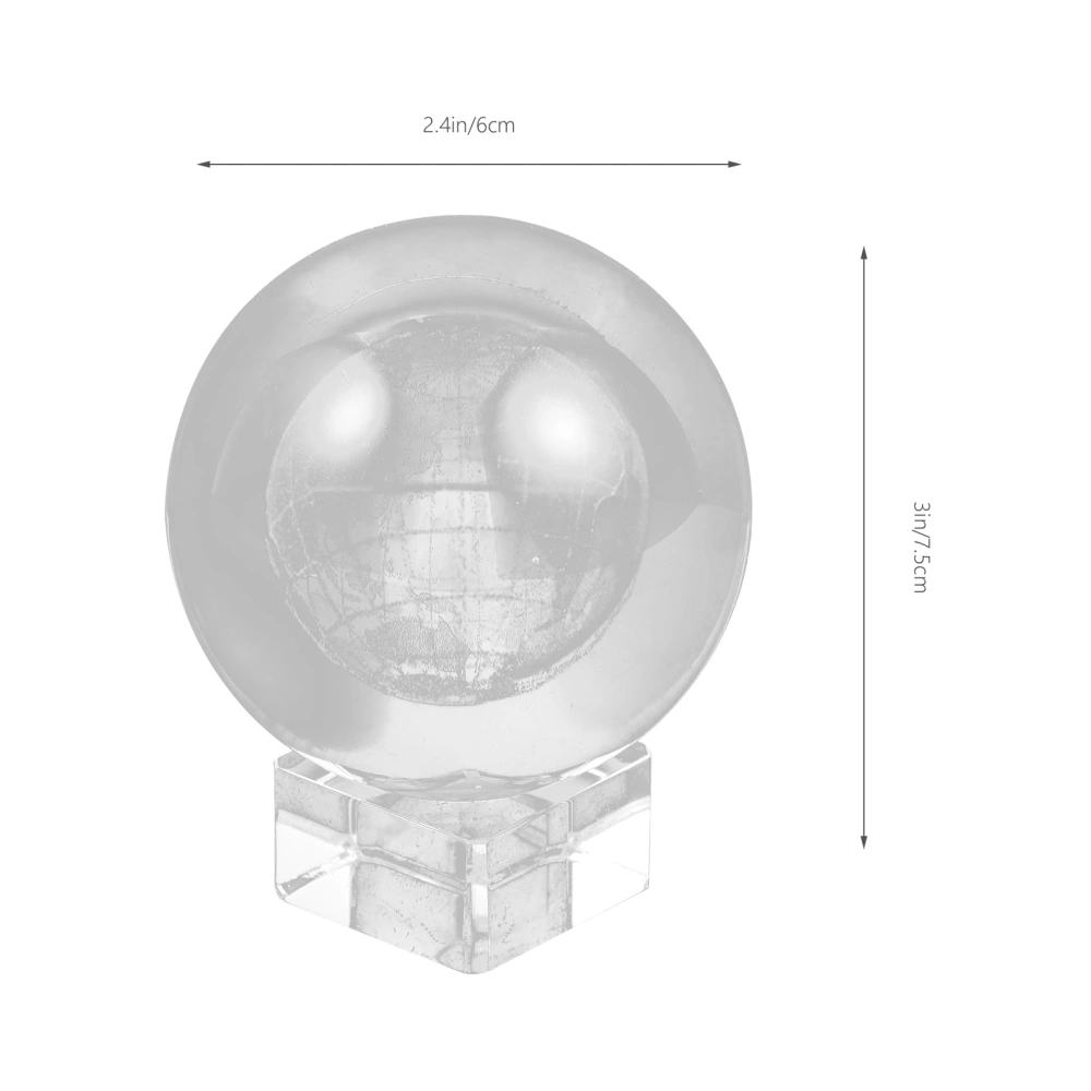 1 set of Clear Crystal Balls Decorative Crystal Sphere with Holder Decorative Crystal Ball