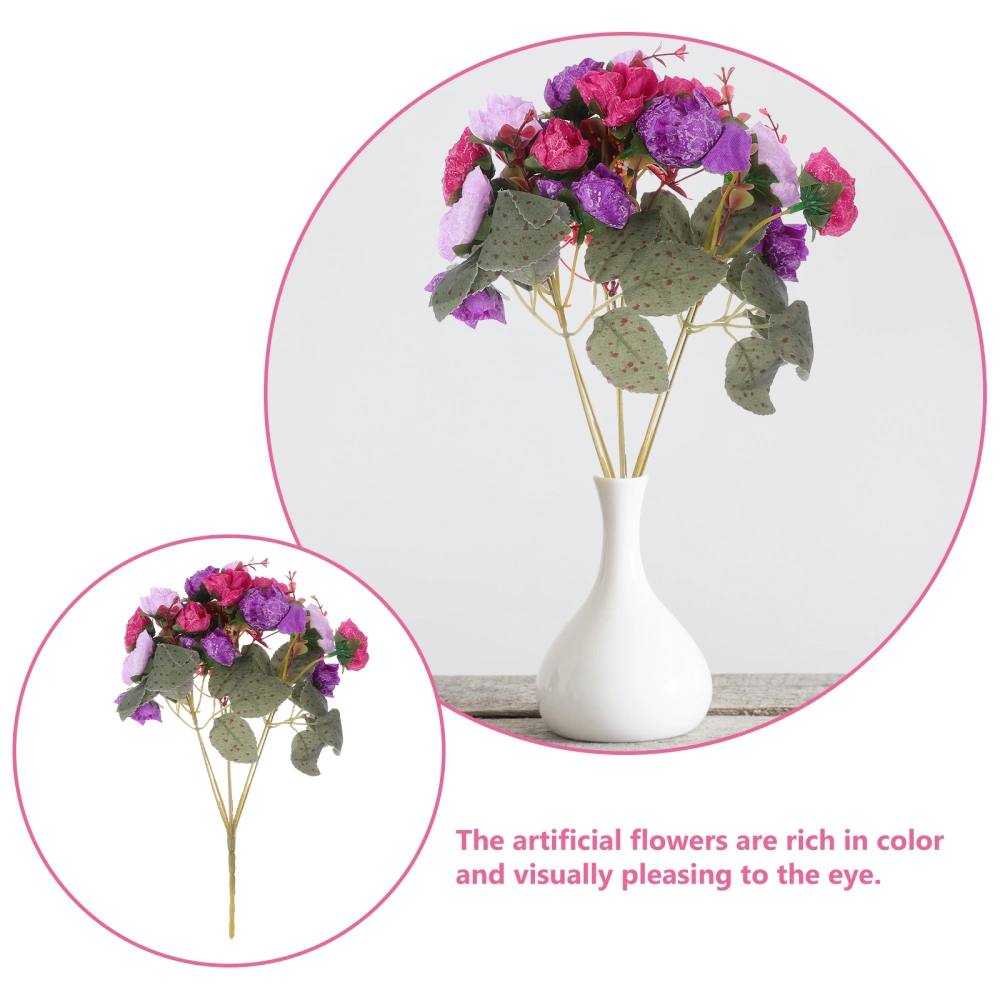 2Pcs Simulated Rose Bouquet Decor Home DIY Flower Ornament Wedding Flower Prop