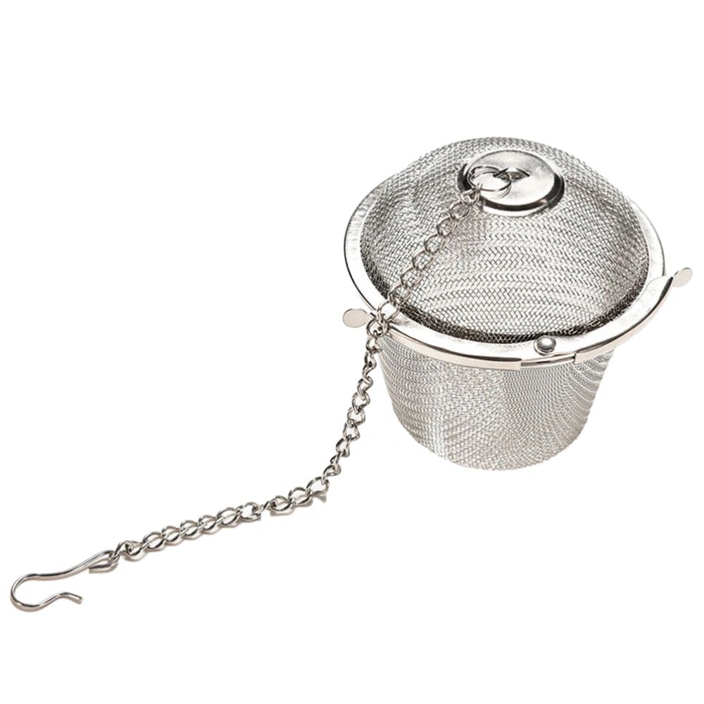 Stainless Steel Tea Infuser Reusable Loose Leaf Mesh Tea Filter Tea Strainer with Lid and Extended Chain Hook(Extra-large Size)