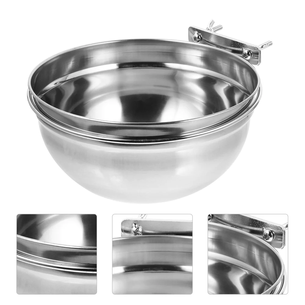 Stainless Steel Pet Water Bowl Hanging Cage Bowl Water Food Feeding Bowl