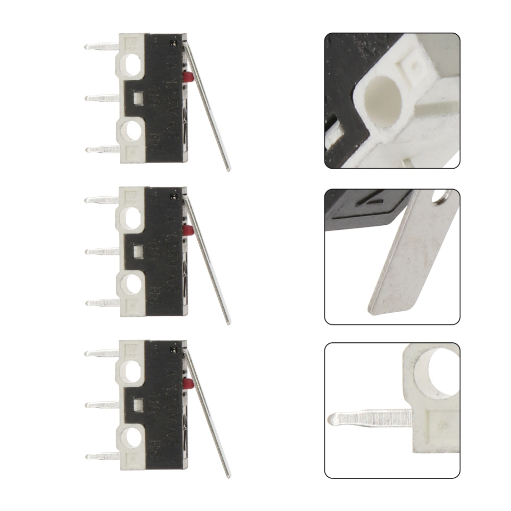 5 Pcs Limit Switch Waterproof Momentary Push Button Switch 3 Long Hinge Lever Micro Switch