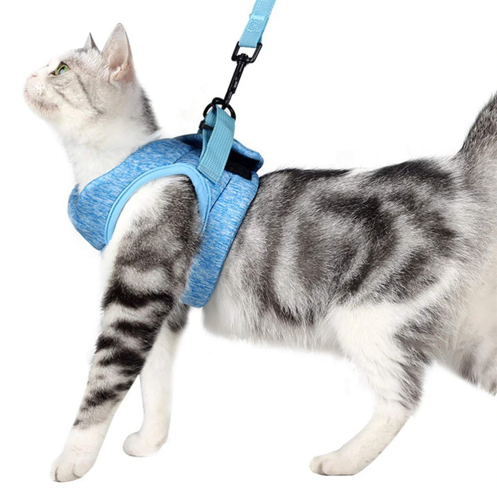 Lightweight Pet Harnesses Creative Cat Pulling Strap Comfortable Cat Chest Straps Pet Supplies (Sky-blue, Size S)