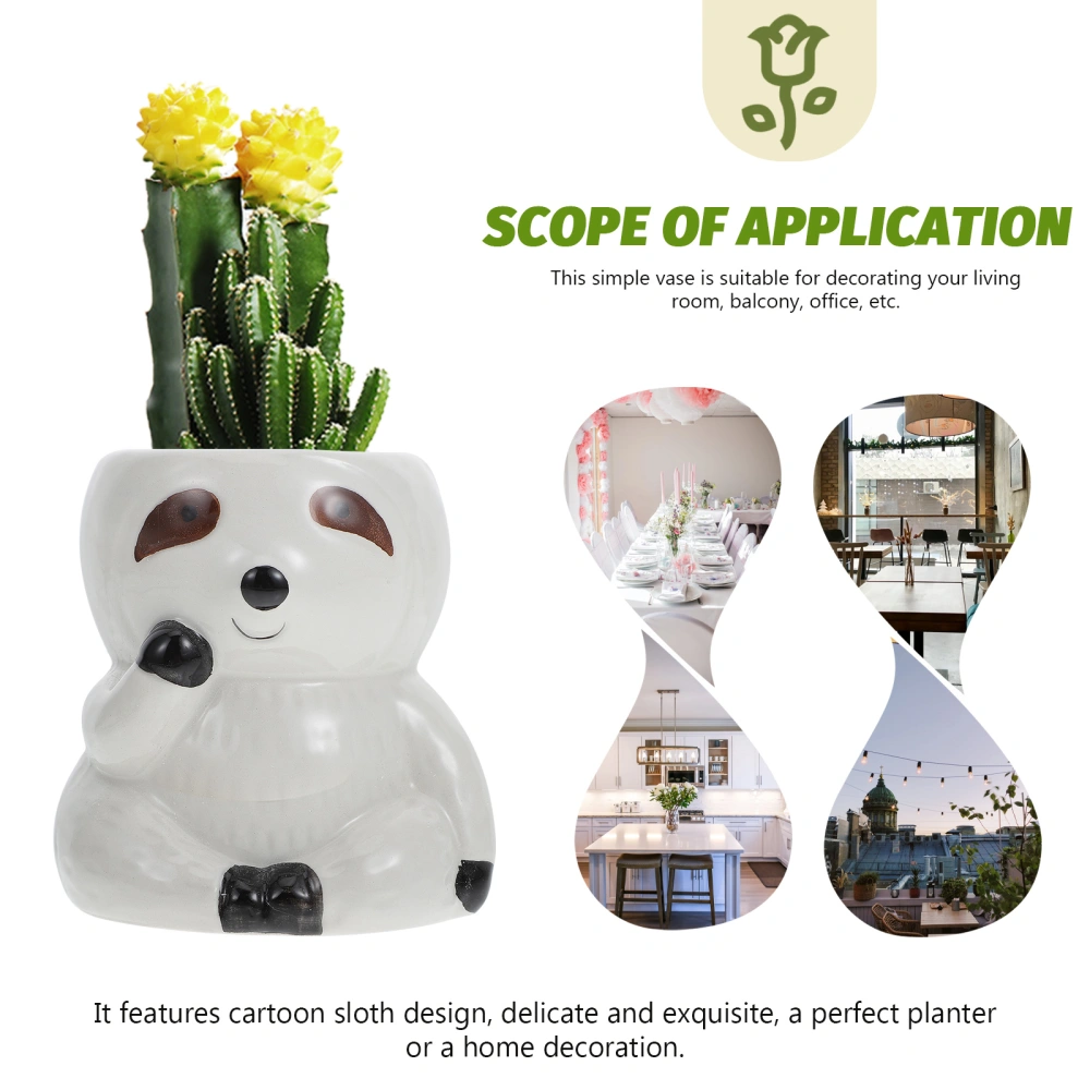 Ceramic Succulent Plant Pot Sloth Cartoon Flower Pot Decorative Bonsai Pot Gift