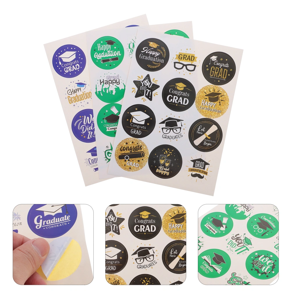 30 Sheets Graduation Baking Stickers Grad Sealing Stickers Envelopes Labels