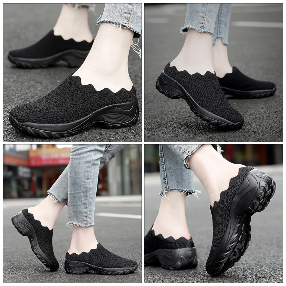 1 Pair of Thick Sole Casual Shoes Woman Leisure Shoes Breathable Footwear