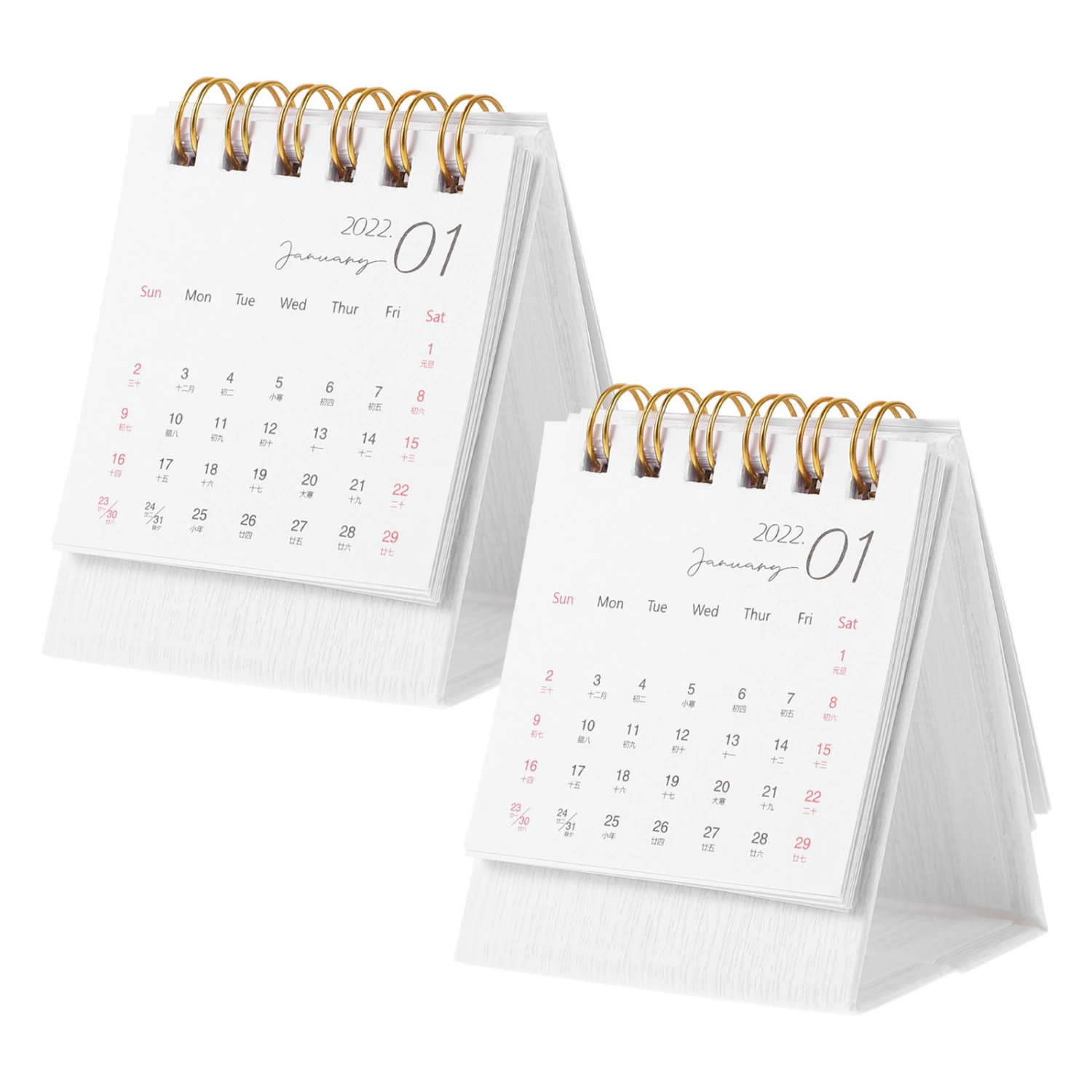 2pcs Simple Mini Desk Calendars Decorative Adornment Small calendars for Home Office