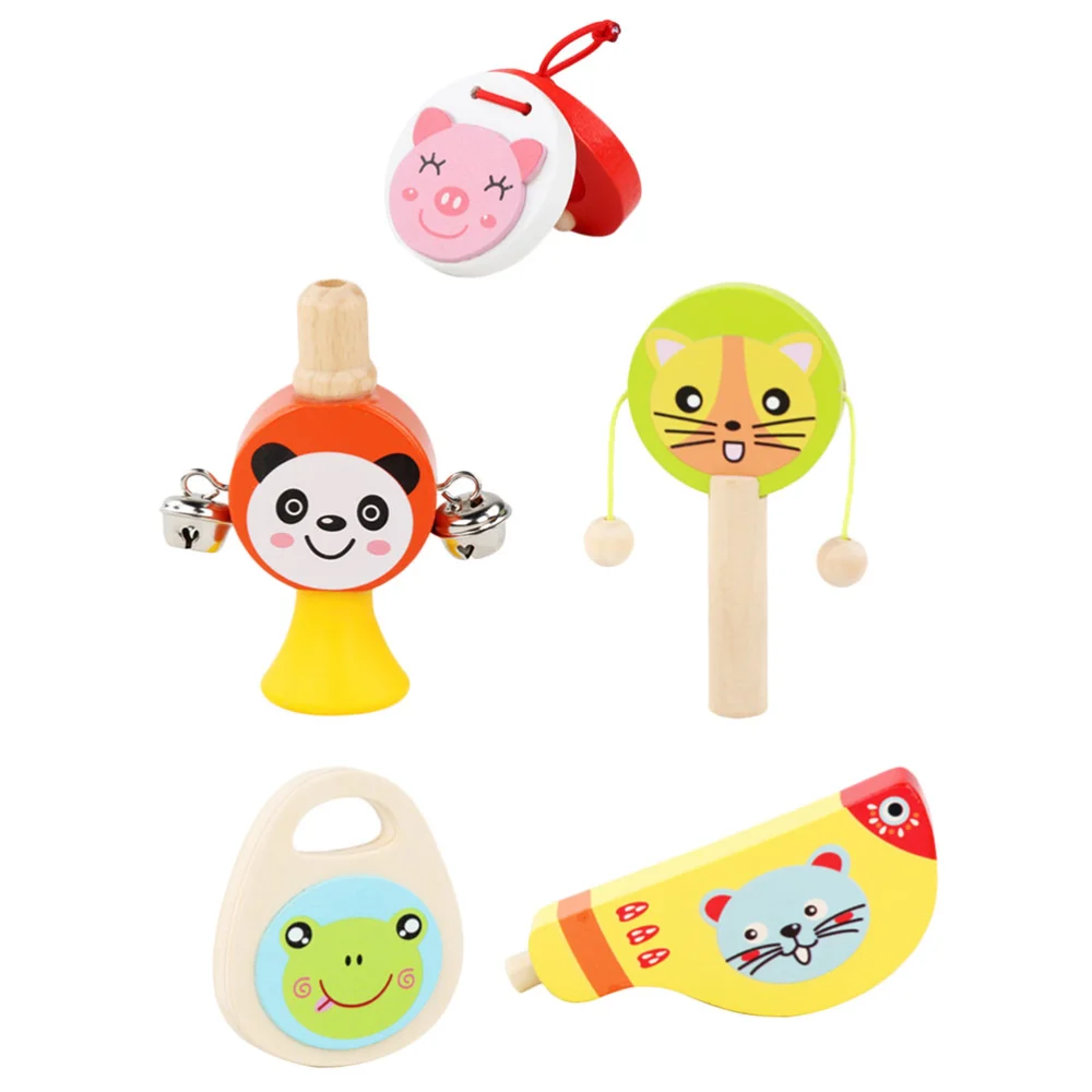 5Pcs Children Musical Instrument Toys Wooden Percussion Toys Educational Toys