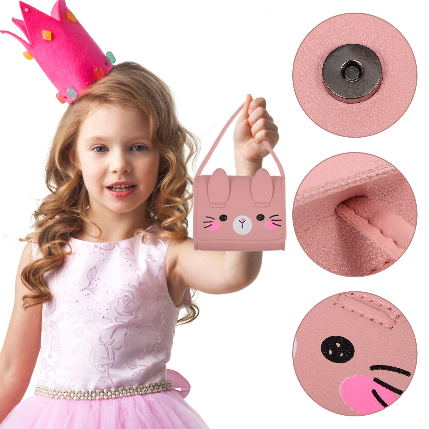 2pcs Bunny Bag Girls Crossbody Purse Bunny Shoulder Bag Little Girls Purse for Girls